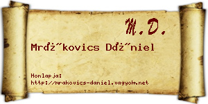 Mrákovics Dániel névjegykártya